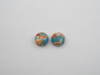 Oyster Copper Turquoise Cabochon Round 10mm Approximately 7.8 Carat (GTG-OT-24)