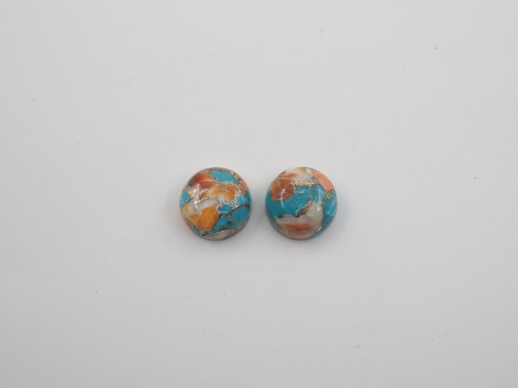 Oyster Copper Turquoise Cabochon Round 10mm Approximately 7.8 Carat (GTG-OT-24)