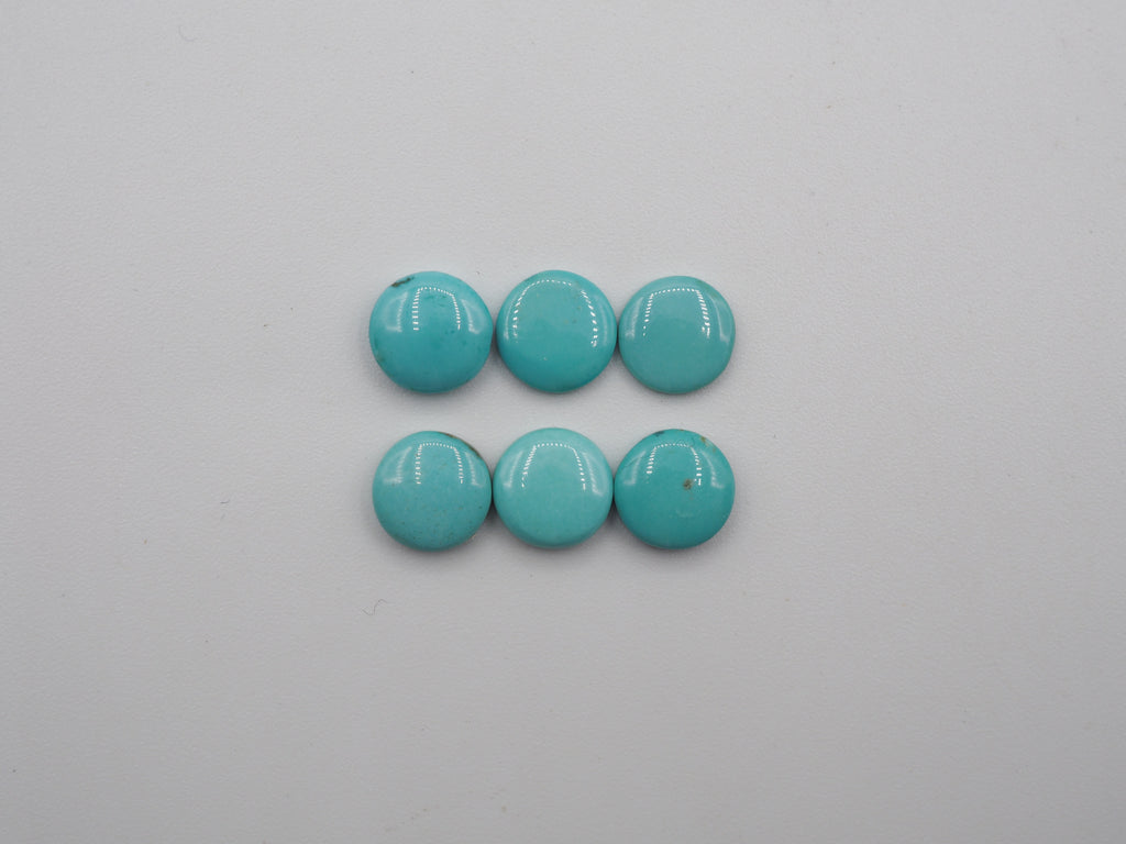 Natural Blue  Turquoise Cabs 7mm Approximately 6 Carat