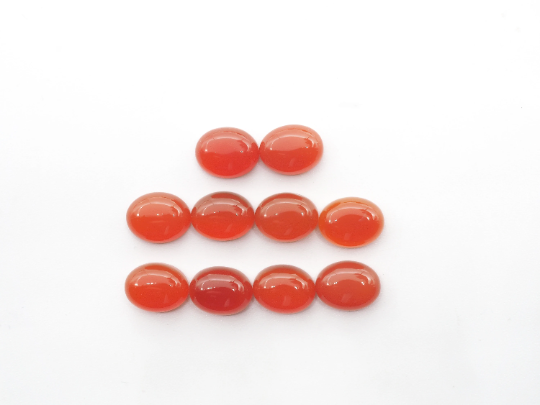 Orange Onyx Oval  cabs 9x7mm  Approximately 18.19 Carat