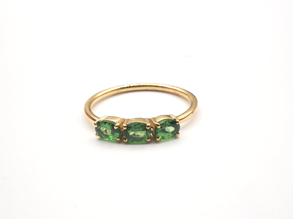 18K Yellow Gold Tsavorite Garnet Ring