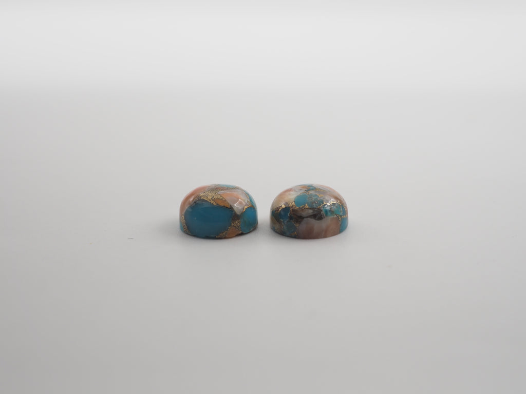Oyster Copper Turquoise Cabochon Round 10mm Approximately 8.3 Carat (GTG-OT-25)