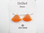 Natural Carnelian Drilled Fan Shape 14x20mm Approximately 16 Carat