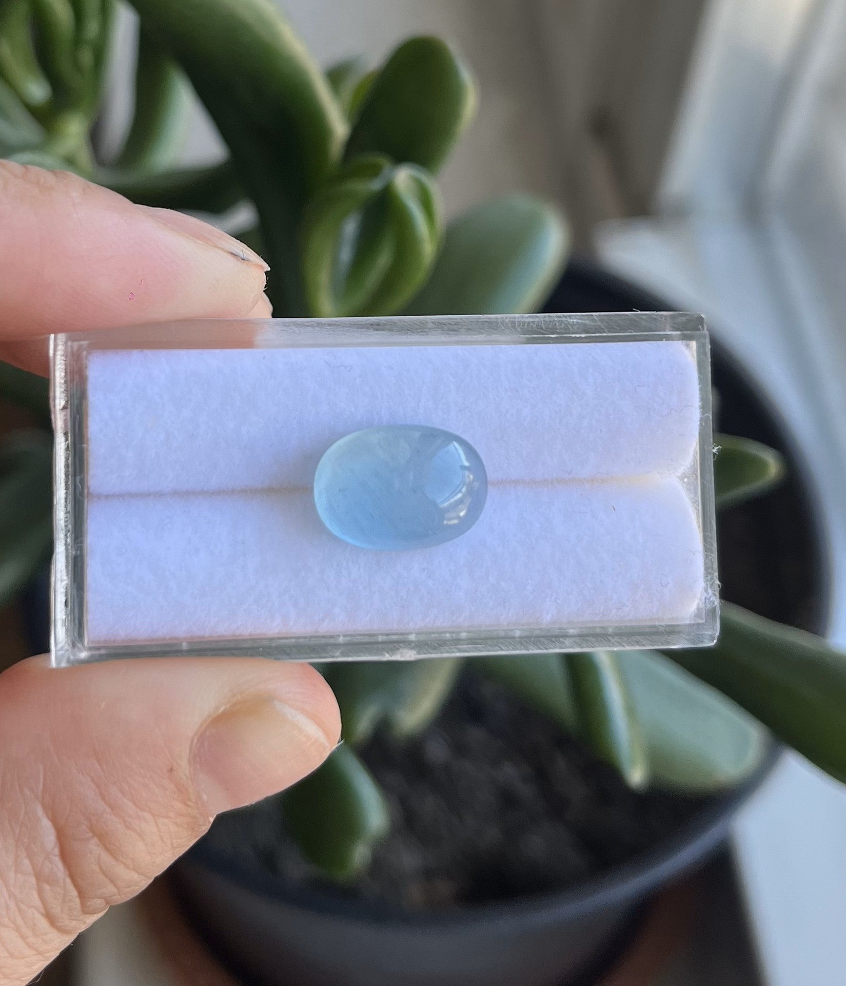 Aquamarine  Cabochon  Single Piece 11.5x9 Approximately 3.96 Carat