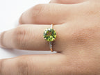 18K Yellow Gold Peridot with Diamond Ring ( BR 1659)