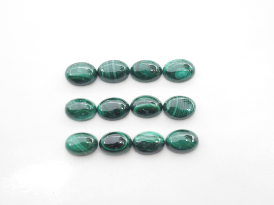 Malachite Oval Cabs 7x5 mm Approximately 14.17 Carat