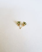 14K Yellow Gold Natural Peridot Stud, August Birthstone Earring
