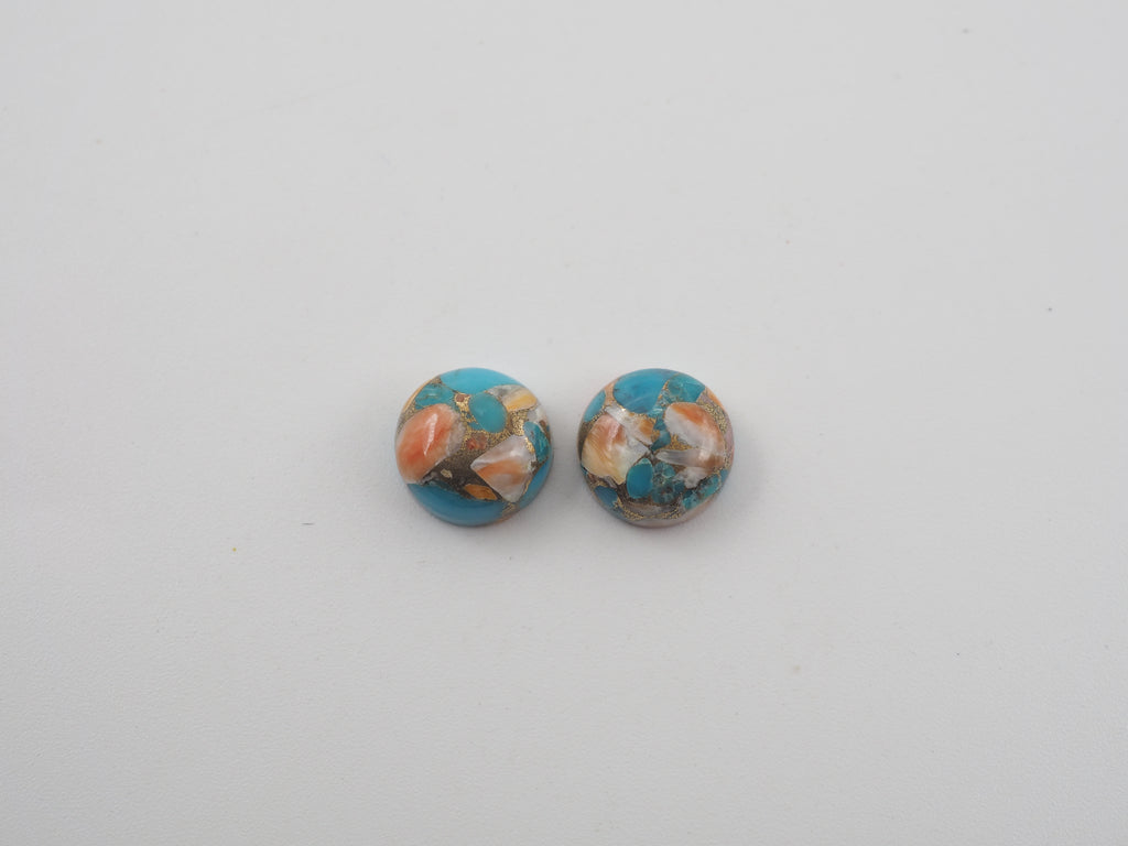 Oyster Copper Turquoise Cabochon Round 10mm Approximately 8.3 Carat (GTG-OT-25)
