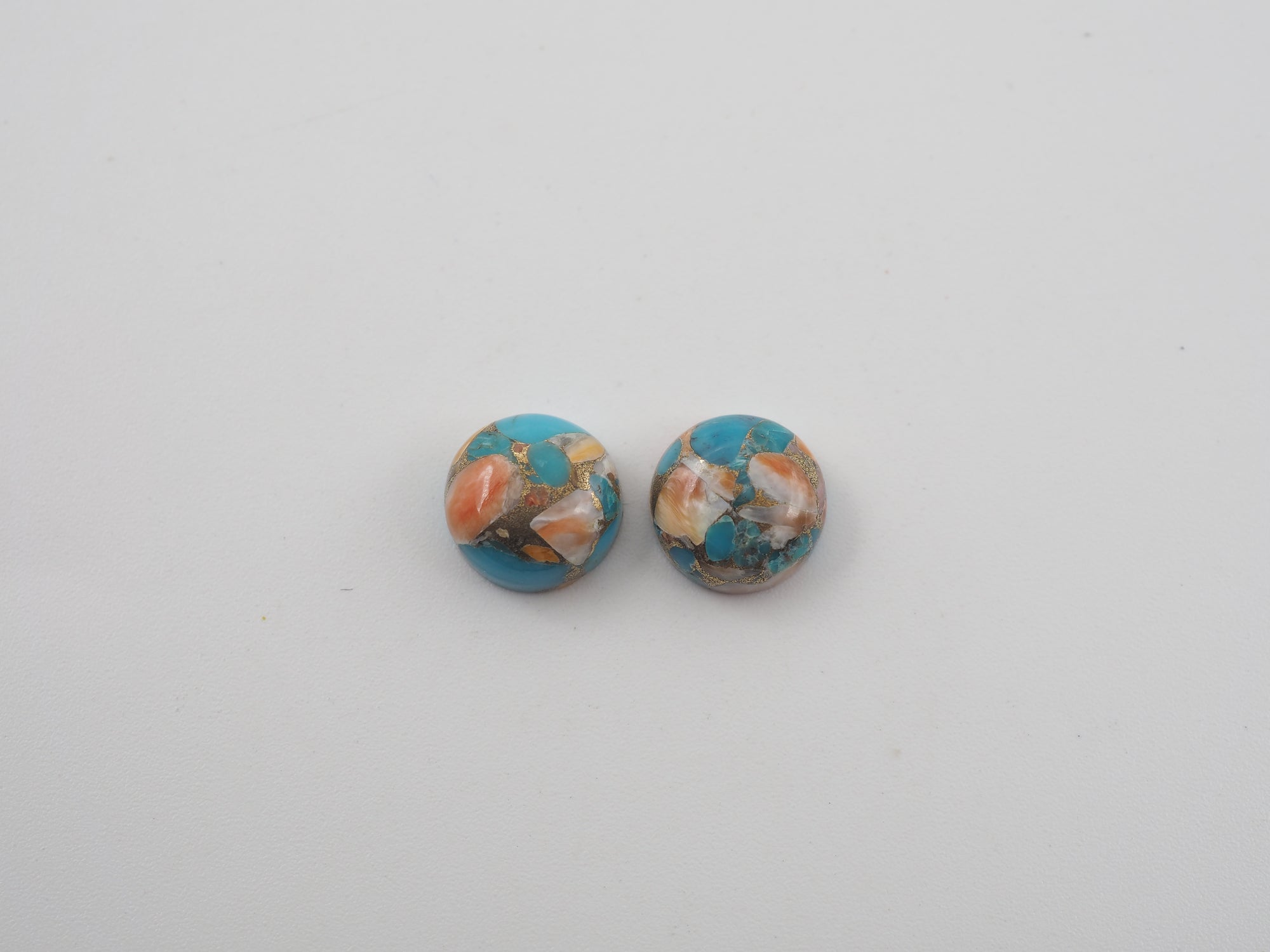 Oyster Copper Turquoise Cabochon Round 10mm Approximately 8.3 Carat (GTG-OT-25)
