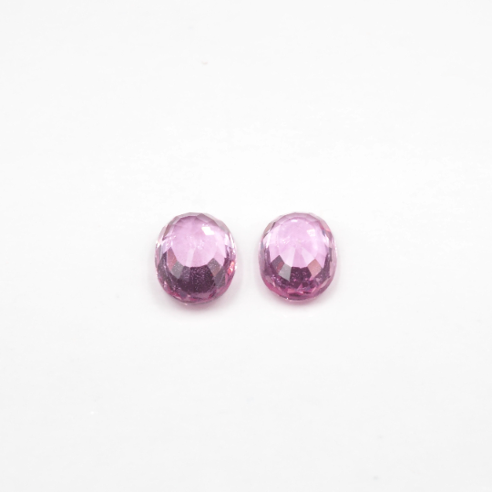 Pink Sapphire Oval Shape 6 x 4.5 x 2.8 mm Matching Pair Approximately 1.27 Carat