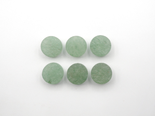 Natural Round Green Aventurine Raw Rough Slice bottom flat, 8mm Approximately 15.45 Carat