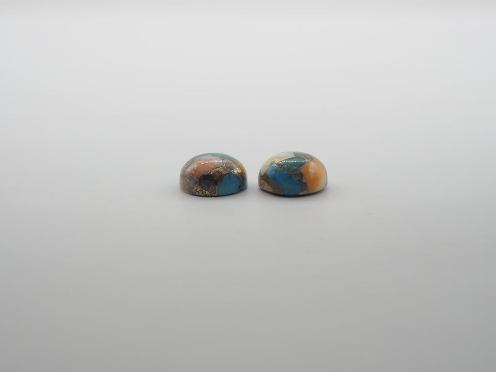Oyster Copper Turquoise Cabochon Round 10mm Approximately 8.3 Carat (GTG-OT-22)