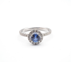 14k White Gold Ceylon  Blue Sapphire Ring