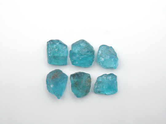 Natural  Neon Blue Apatite Rough Slice bottom flat, 11.5mm-12.5mm Approximately 27.52 Carat