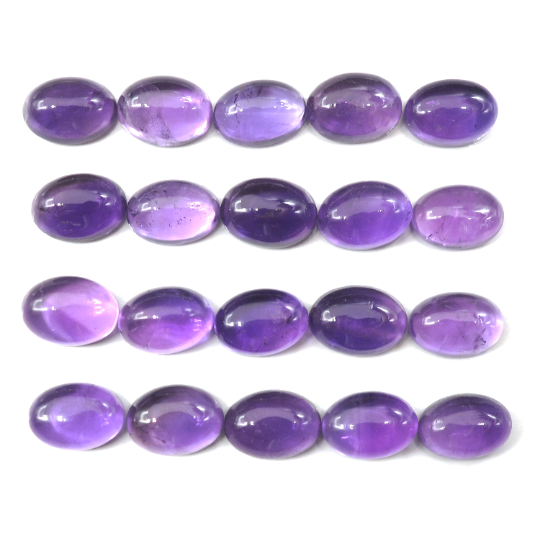 Amethyst Cabs Oval 7x5mm Approximately 18.47 Carat, 20 Pieces