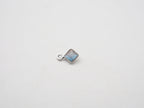 Labradorite Silver Bezel 5x5mm, Single Connector, Labradorite Charm