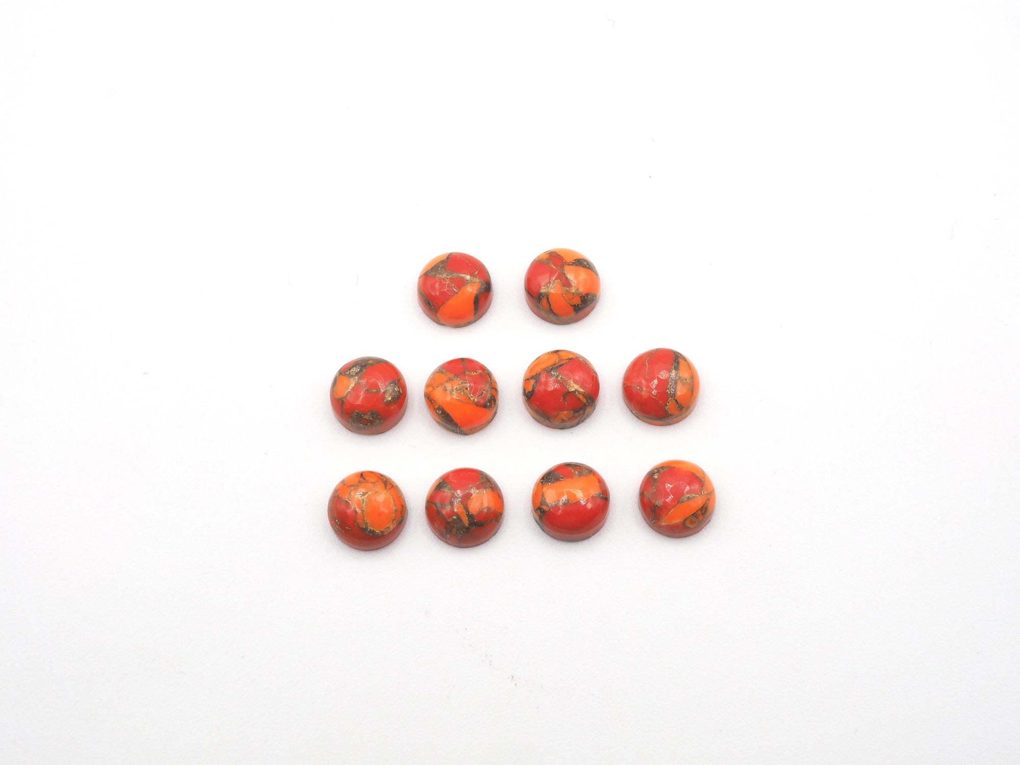Orange Copper Turquoise 6.5mm Round Approximately 8.10ct