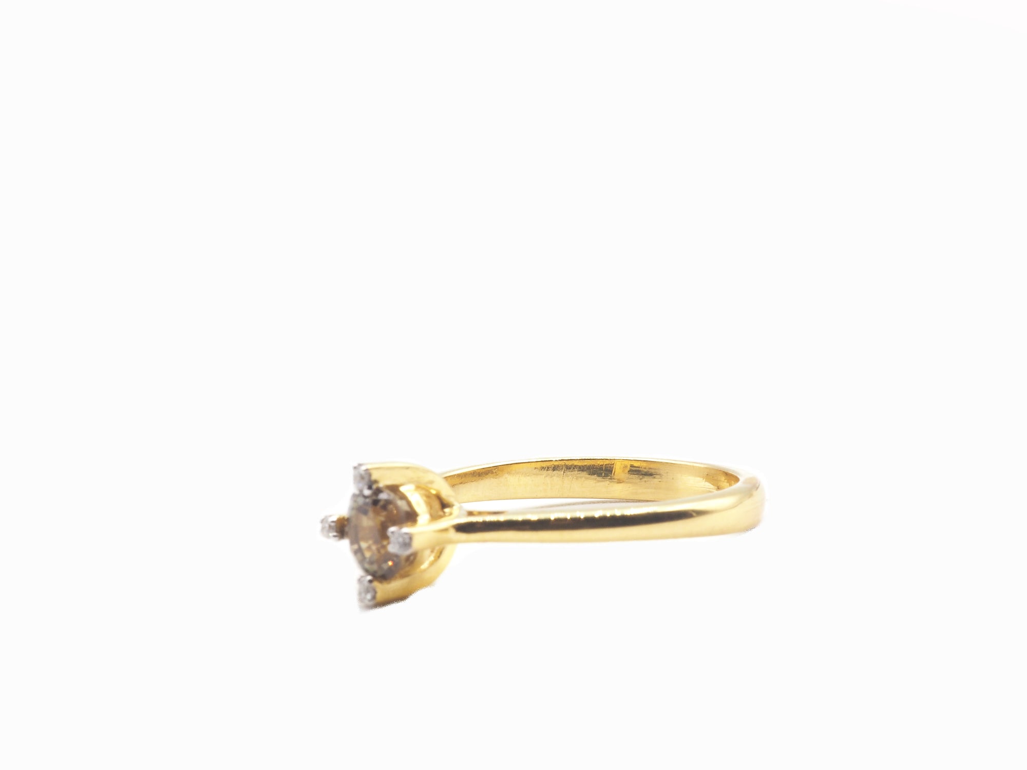 18K  Yellow Gold Alexandrite and Diamond Ring