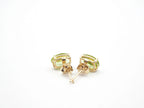 14K Yellow Gold Oval Peridot Stud, Peridot Stud/Earring