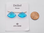 Hydro Drilled Faceted Blue Topaz Fan Shape Approximately 14 Carat