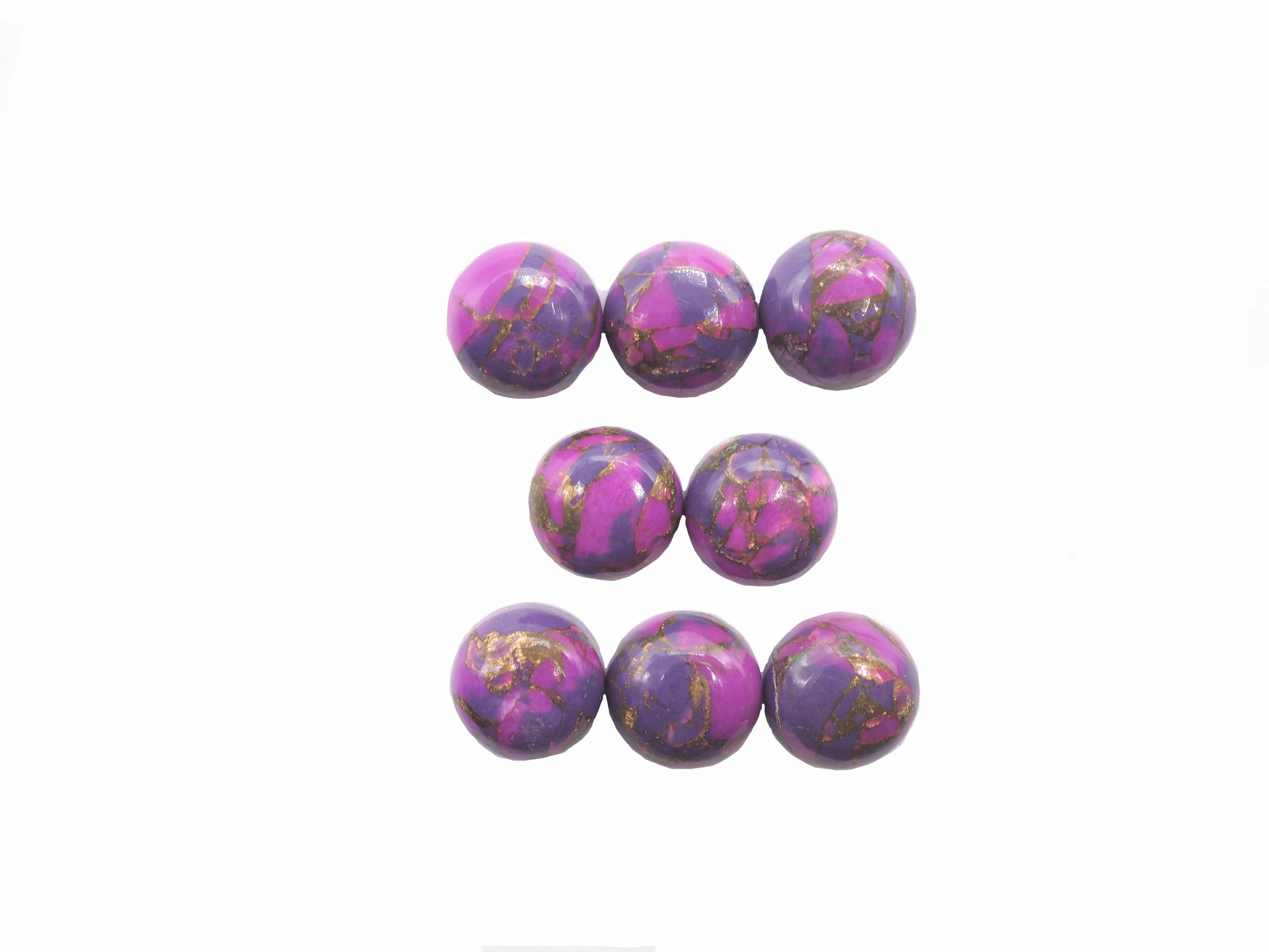 Purple Copper Turquoise Cabs Round 7mm Approximately 9.15 Carat