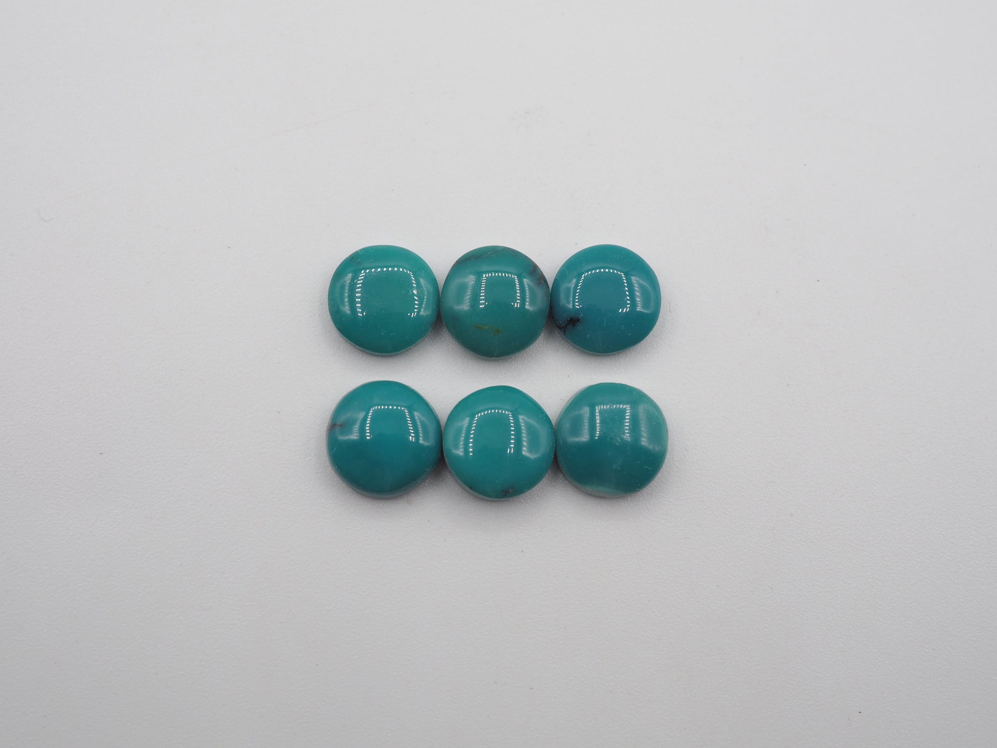 Natural Blue  Turquoise Cabs 8mm Approximately 12.4 Carat