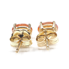 Spessartite Garnet Oval  6x4 mm Stud Earrings in 14K Rose  Gold