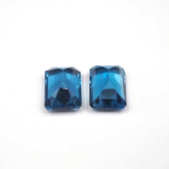 Blue Topaz Rectangle Shape 7 x 5 x 3.5 mm Matching Pair Approximately 2.59 Carat