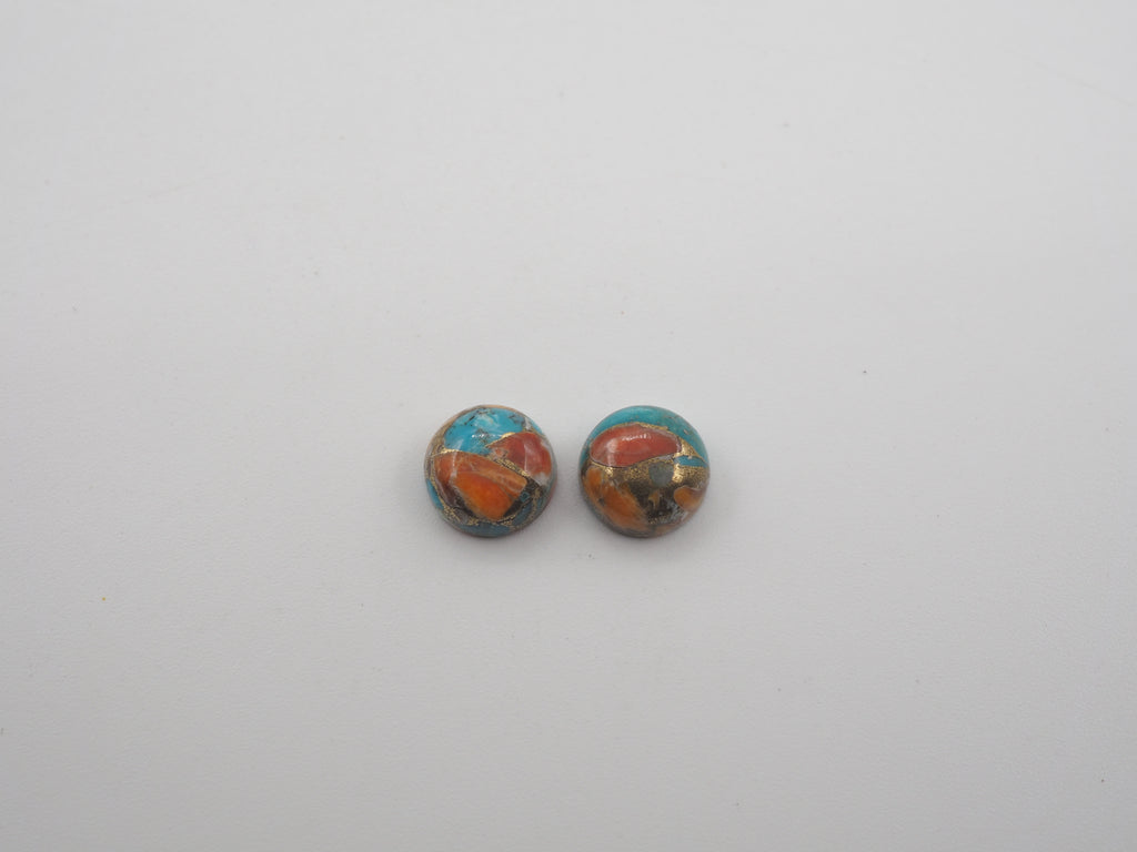 Oyster Copper Turquoise Cabochon Round 9 mm Approximately 6 Carat (GTG-OT-42)