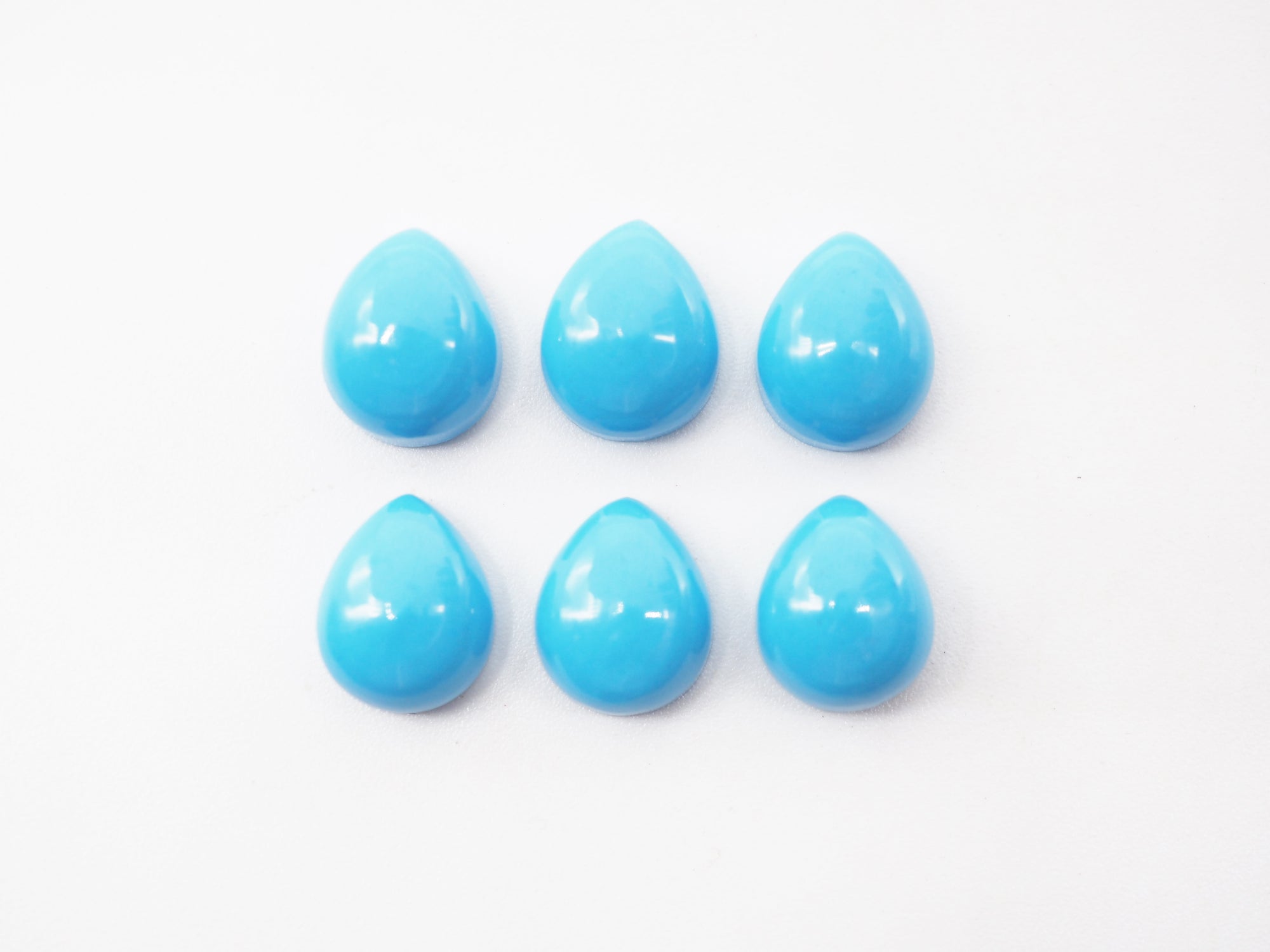 Blue Turquoise 10x8 mm Pear shaped Approximately 15.22 Carat