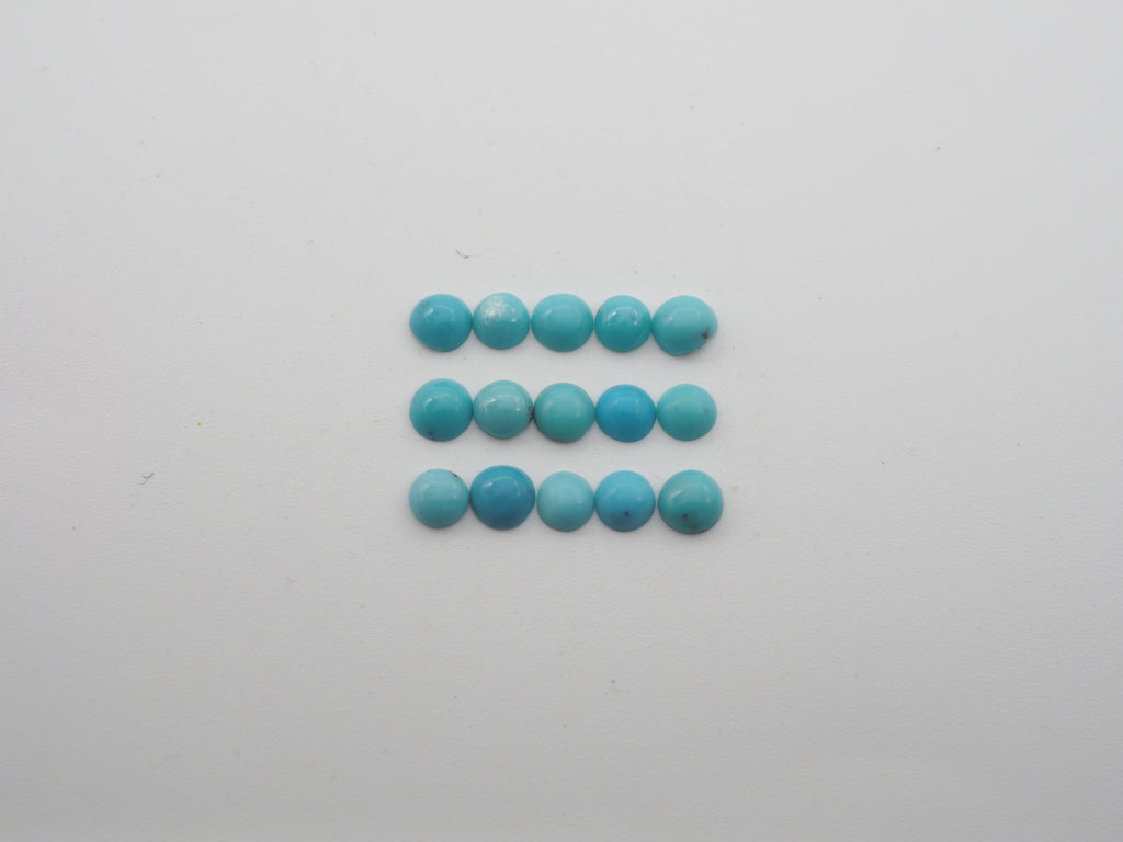 Natural Blue Turquoise Cabochon 4 mm Approximately 3 Carat (GTG-NBT-12)