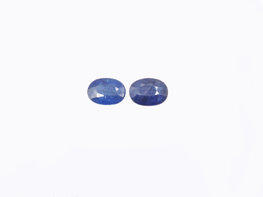 Blue Sapphire Oval Shape 7x5 mm Approximately 2.75 Carat, 2 Pieces
