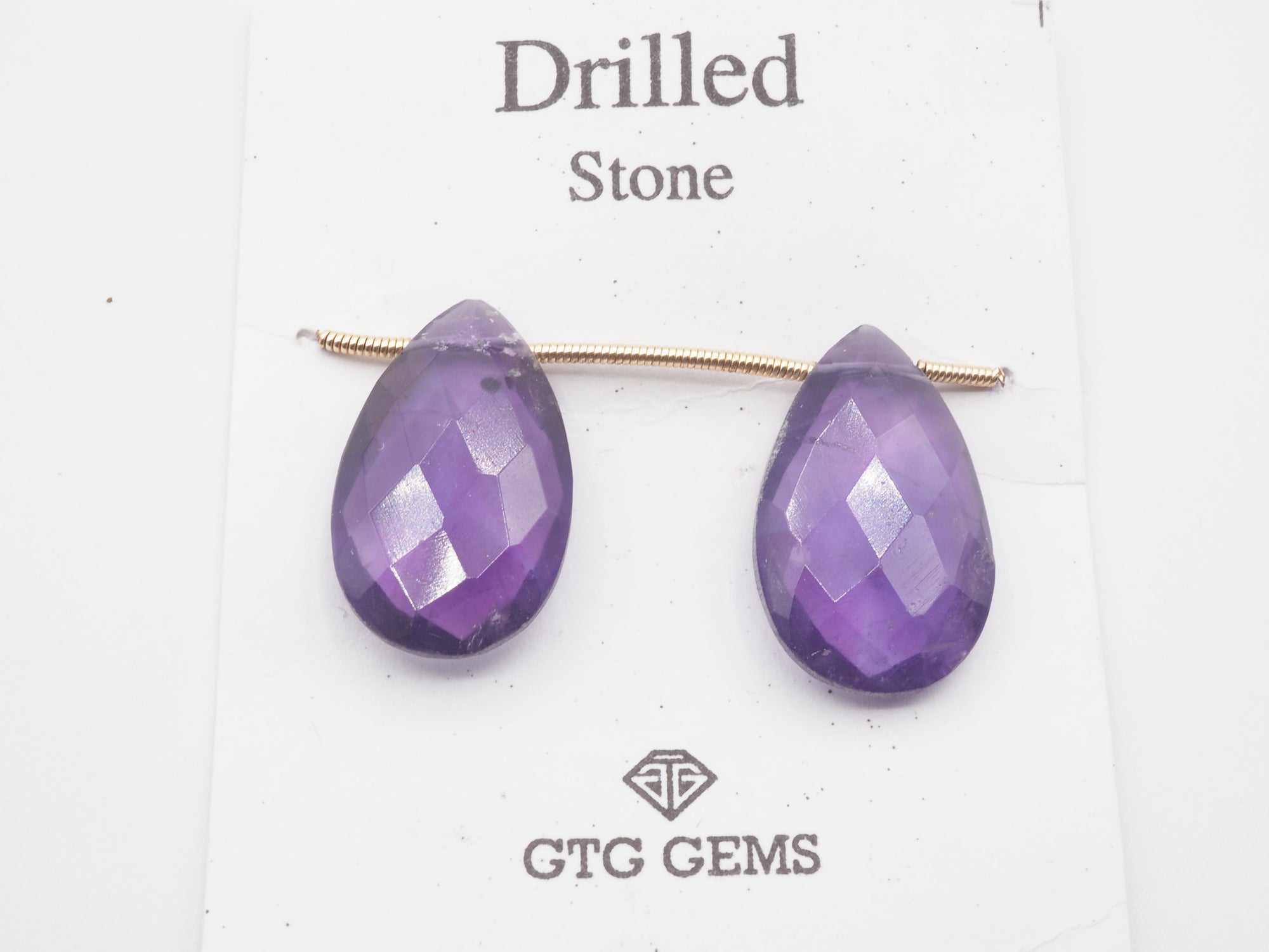 Amethyst Drilled Matching Pair 22 x 13 mm