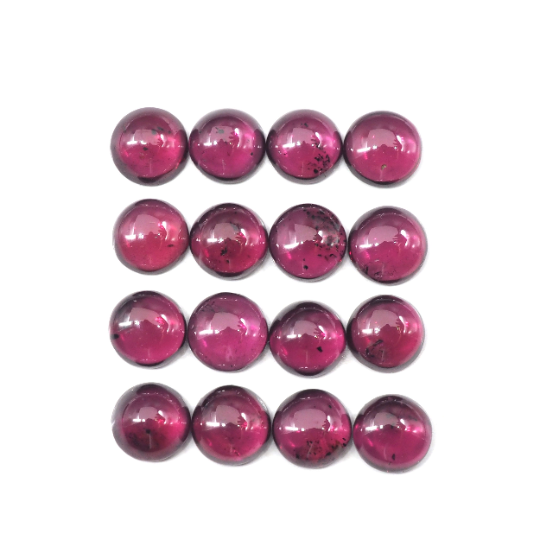 Rhodolite Garnet Cabs Round 5 mm Approximately 10.94 Carat , 16 Pieces