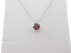10K White Gold Garnet stud and Pendant