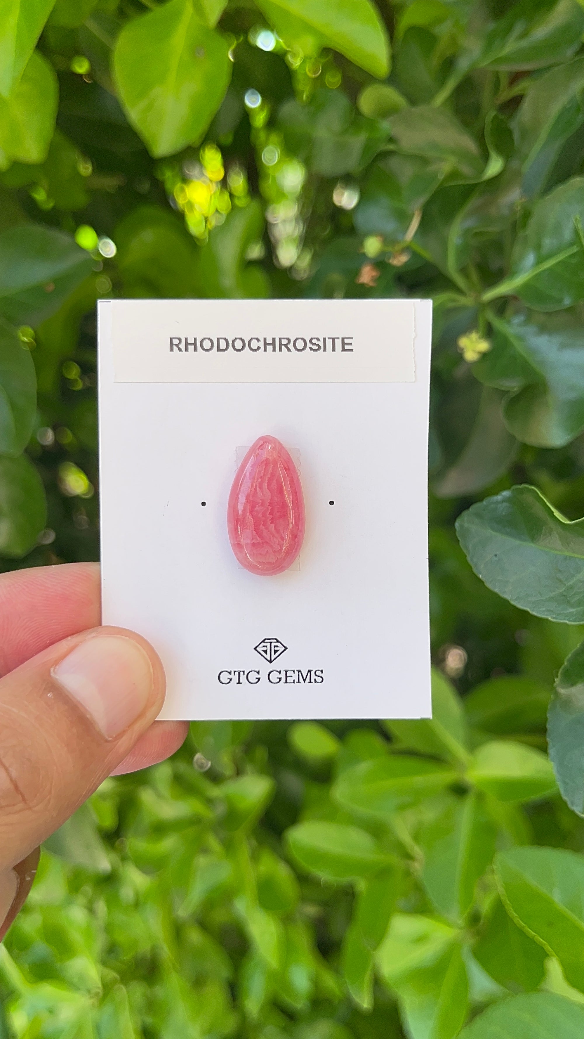 Rhodochrosite Cabochon, Rhodochrosite 22x12 mm, Approximately 15.94 carat (GTG-RCH-36)