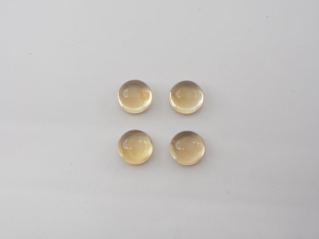 Citrine Cabochon Round 8 mm Approximately 8 Carat, 4 Pieces (GTG-CT-45)