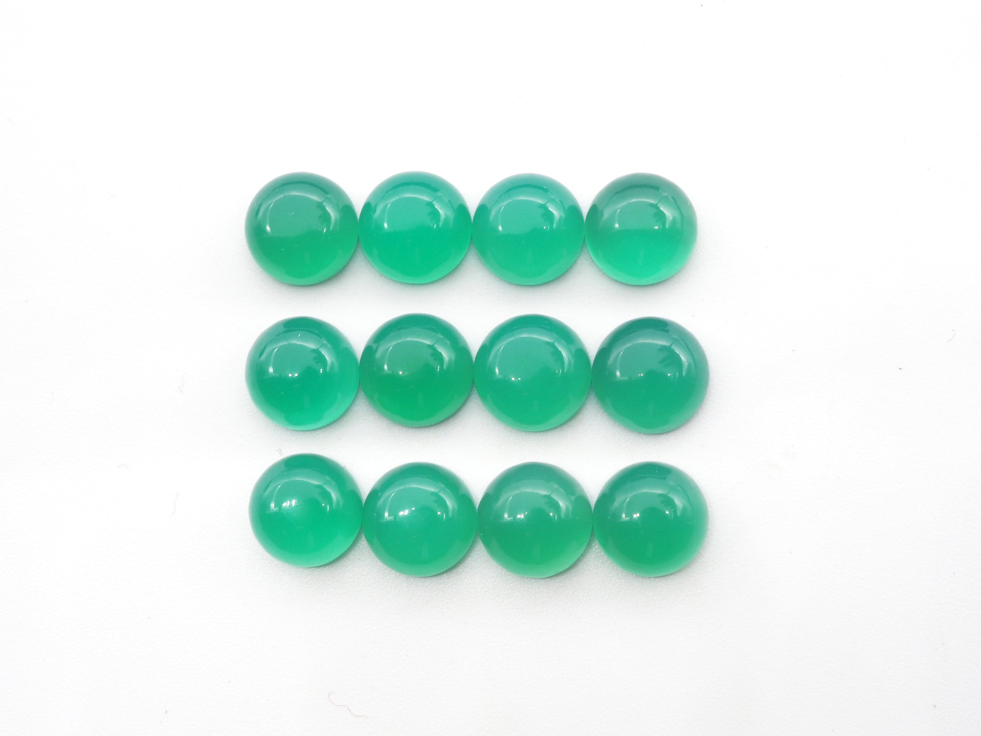 Green Onyx Round cabs 8mm  Approximately 24.26 Carat