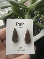 Heliotrope (Blood Stone) Teardrop Shape Matching Pair Cab