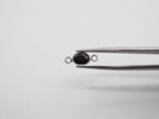 Black Onyx Silver Bezel 7x5 mm, Double Connector, Black Onyx Charm