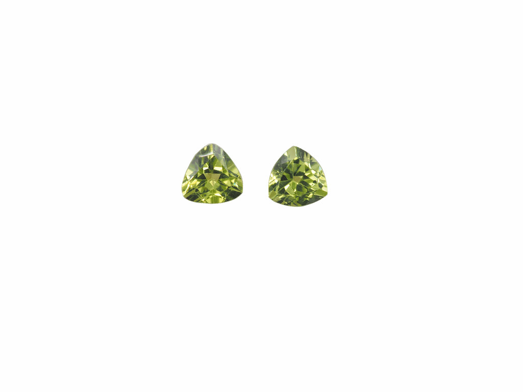 Peridot  Faceted Trillion Shape 6x6mm Matching Pair  Approximately 1.60 Carat