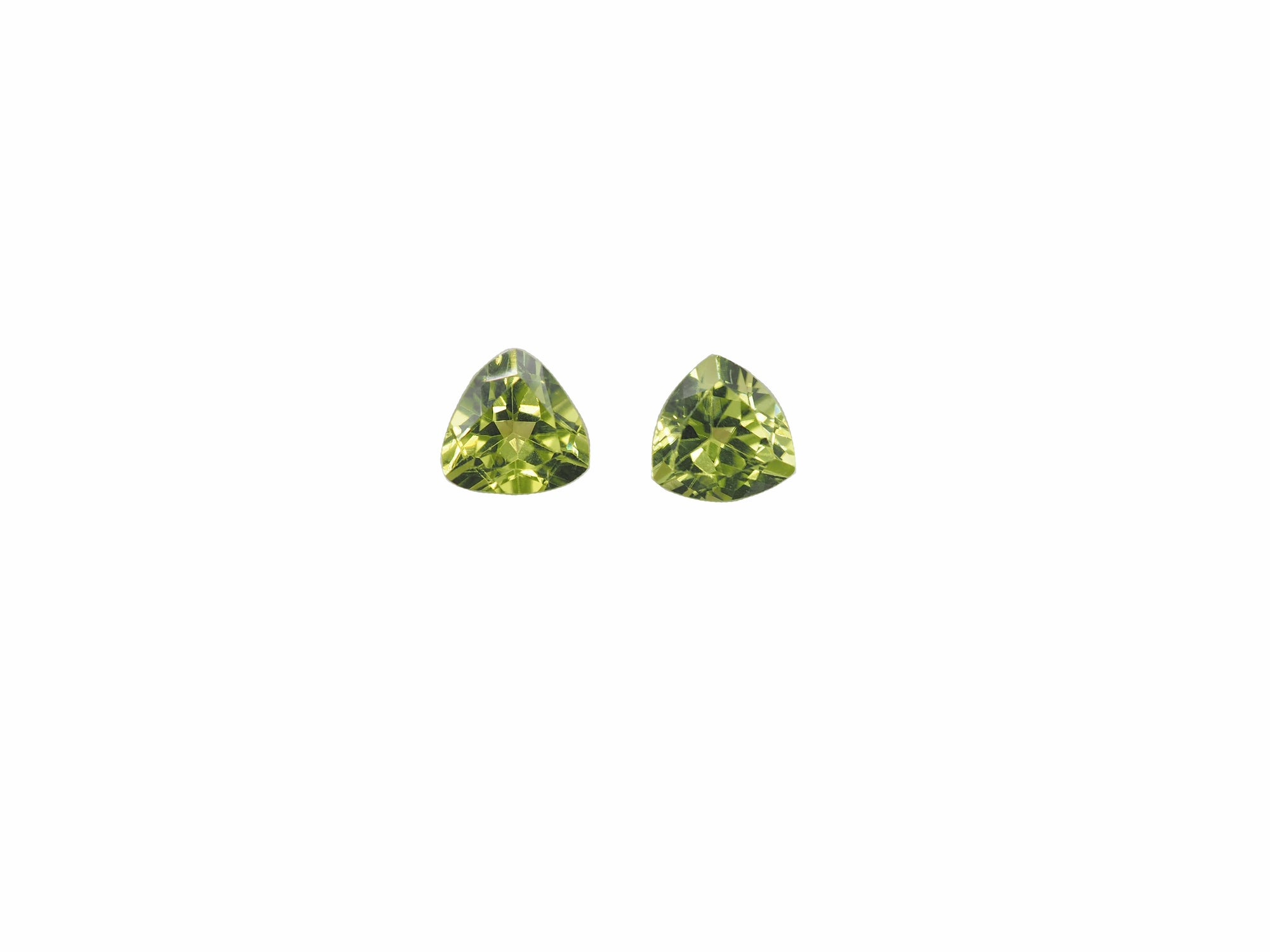 Peridot Trillion Shape 6x6mm Matching Pair  Approximately 1.60 Carat