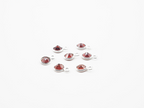 5mm Garnet Bezel, Single  Connector, Garnet Bezel, Garnet Charm