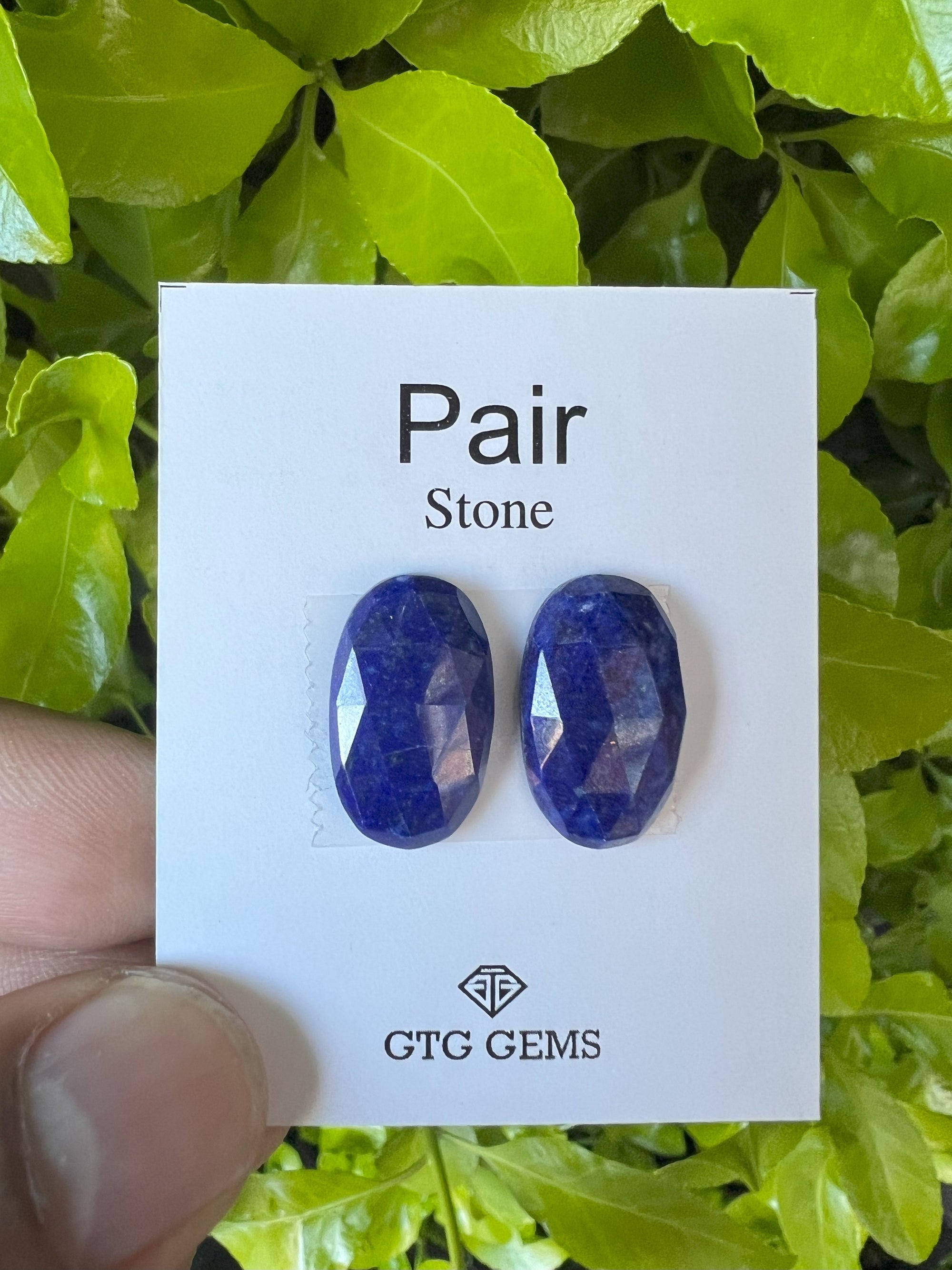 Rose cut Lapis  Matching Pair  Approximately 20 Carat