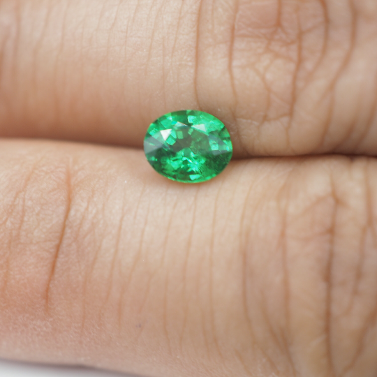 Tsavorite Oval Shape 6.0 x 5.0 x 3.3 Single Piece Approximately 0.74 Carat