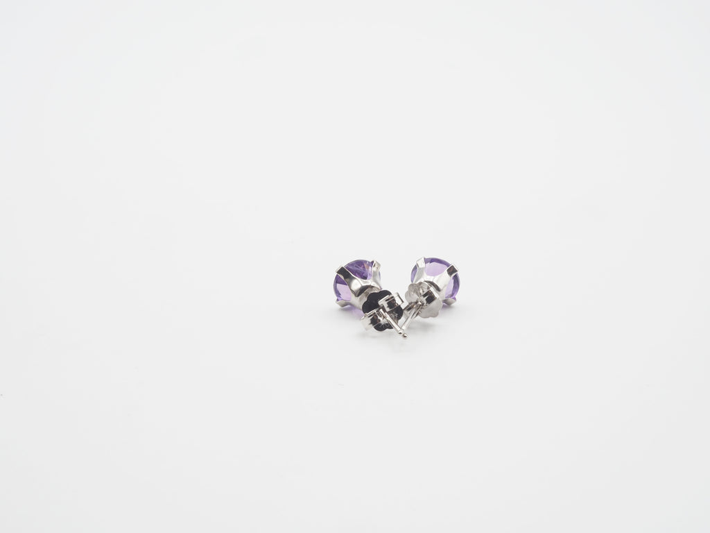 10K White Gold Amethyst Stud and Pendant,
