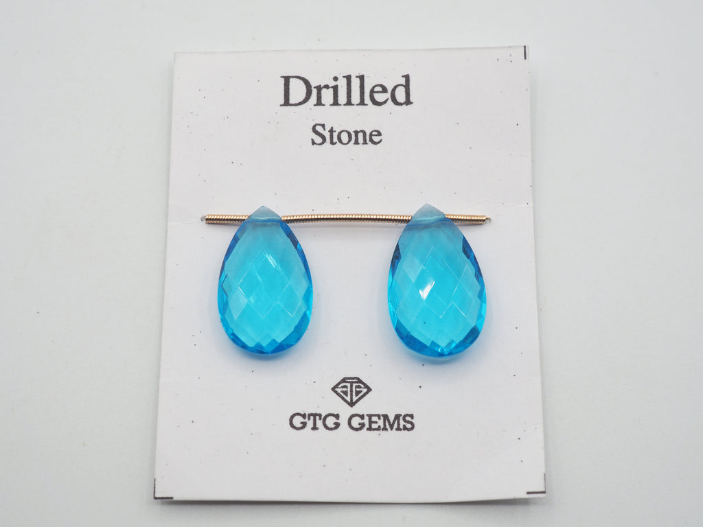 Hydro Drilled Faceted Blue Topaz  Approximately 19 Carat