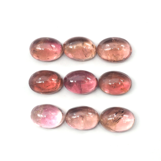 Tourmaline Cabs Oval 7x5 mm Approximately 8.36 Carat, 9 Pieces