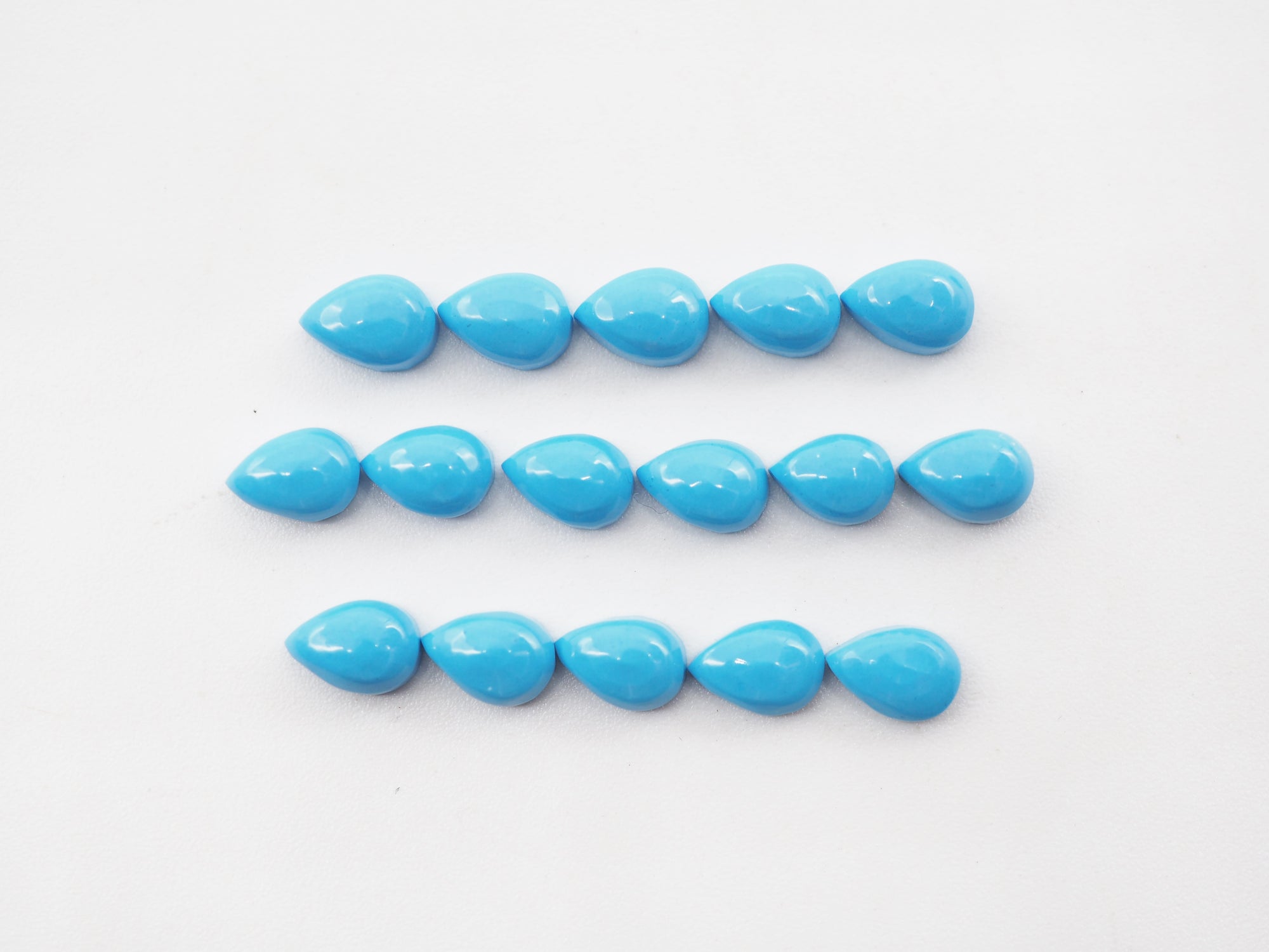 Blue Turquoise 6x4mm Pear shaped Approximately 6.83 Carat