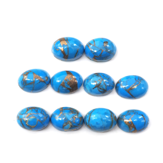 Blue Copper Turquoise Cabs Oval 7x5 mm Approximately 6.73ctCarat